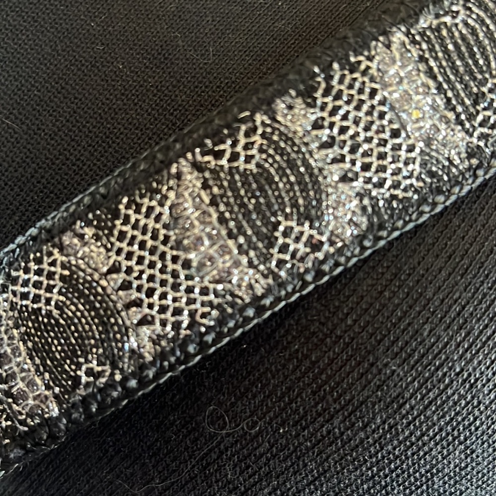 ❌sold at live❌Black and silver metallic tie belt from Elite - Picture 5 of 12